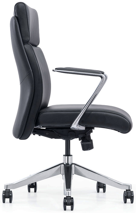 Bacia Mid-Back Executive Leather Office Chair - Freedman's Office Furniture - Right Side