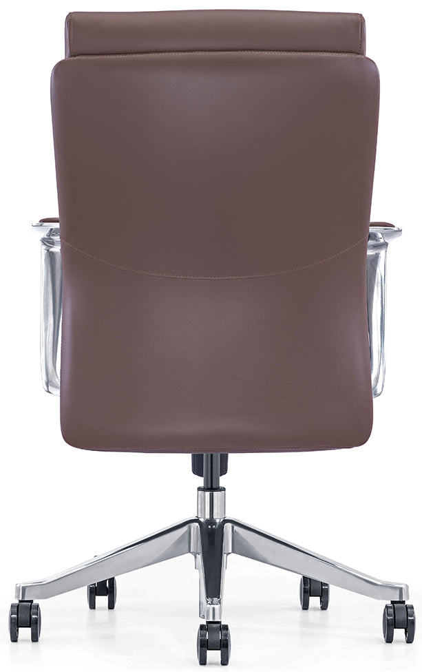 Bacia Mid-Back Executive Leather Office Chair - Freedman's Office Furniture - Back Side in Brown