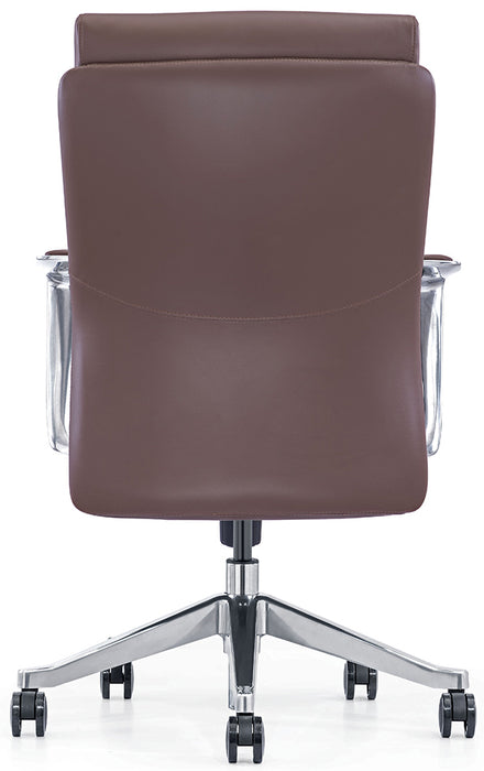 Bacia Mid-Back Executive Leather Office Chair - Freedman's Office Furniture - Back Side in Brown