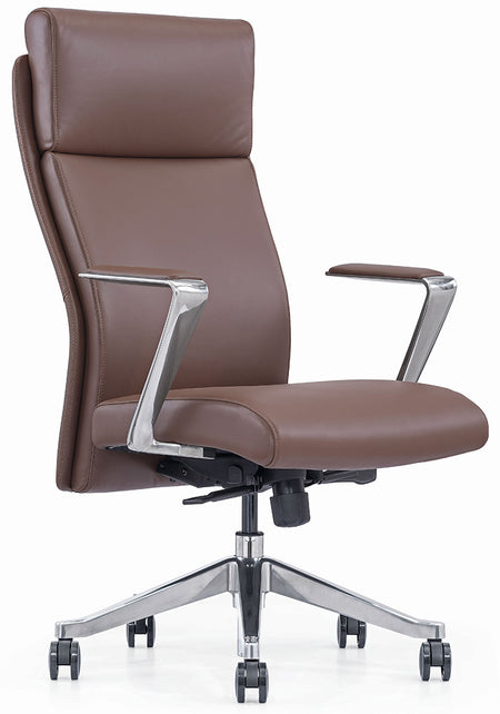 Bacia Executive High Back Leather Office Chair - Freedman's Office Furniture - Brown Side