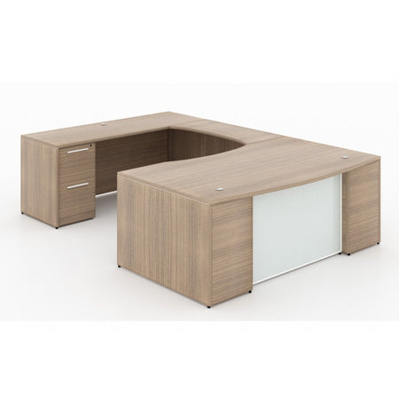 Santa Monica U-Shaped Office Desk - Freedman's Office Furniture - Noce