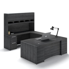 Santa Monica Bow Front U-Shaped Executive Desk with Hutch Image