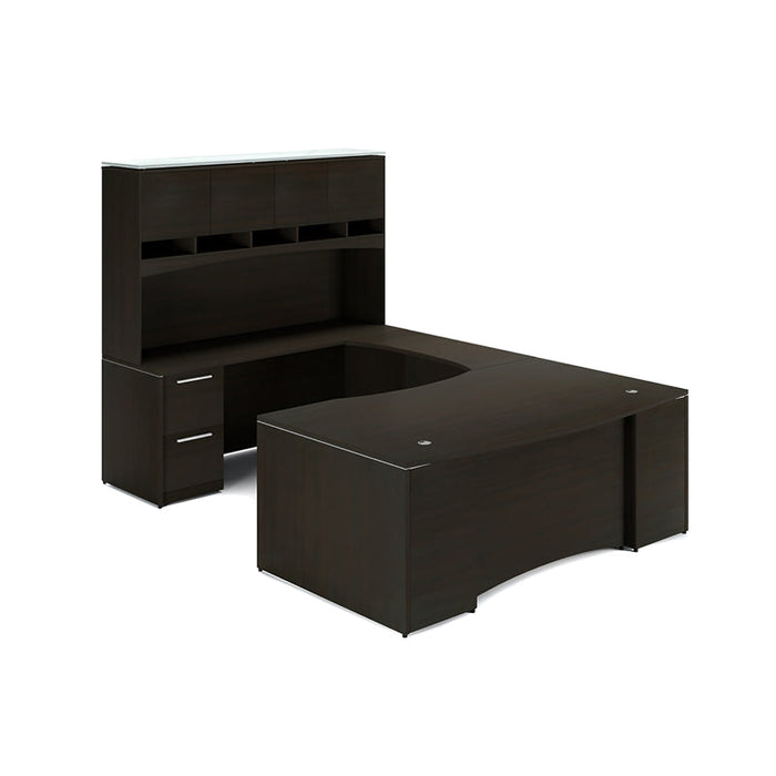 Santa Monica | Executive U-Shaped Desk with Hutch | In-Stock Near You | Freedman's Office Furniture
