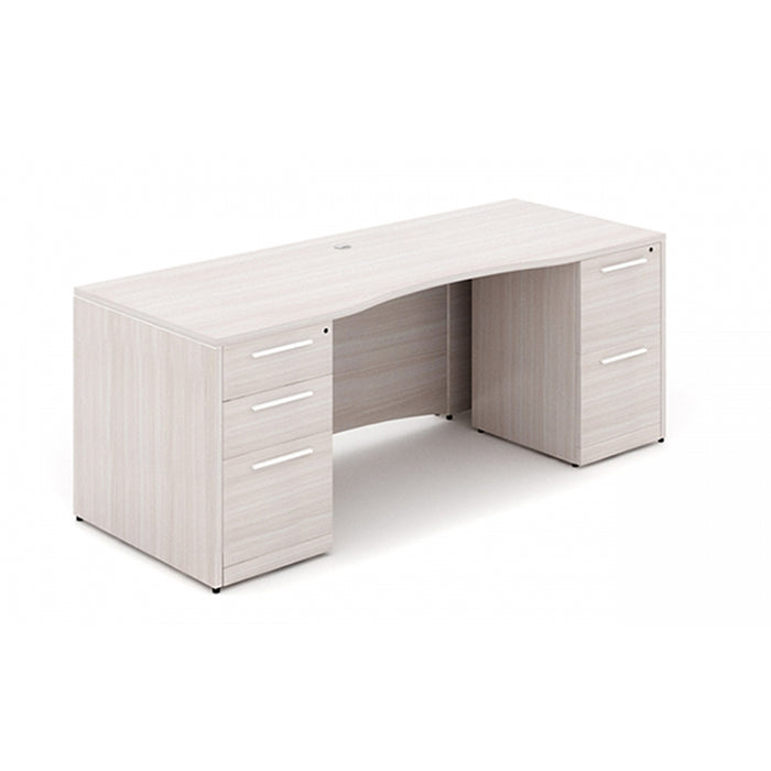 Santa Monica Rectangular Desk | Double Pedestal | 30"x60" - Freedman's Office Furniture - Blanc de Gris