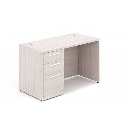 Santa Monica Single Pedestal Rectangular Desk - Freedman's Office Furniture - Blanc de Gris