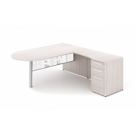 Santa Monica L-Shaped Bullet Desk - Freedman's Office Furniture - White