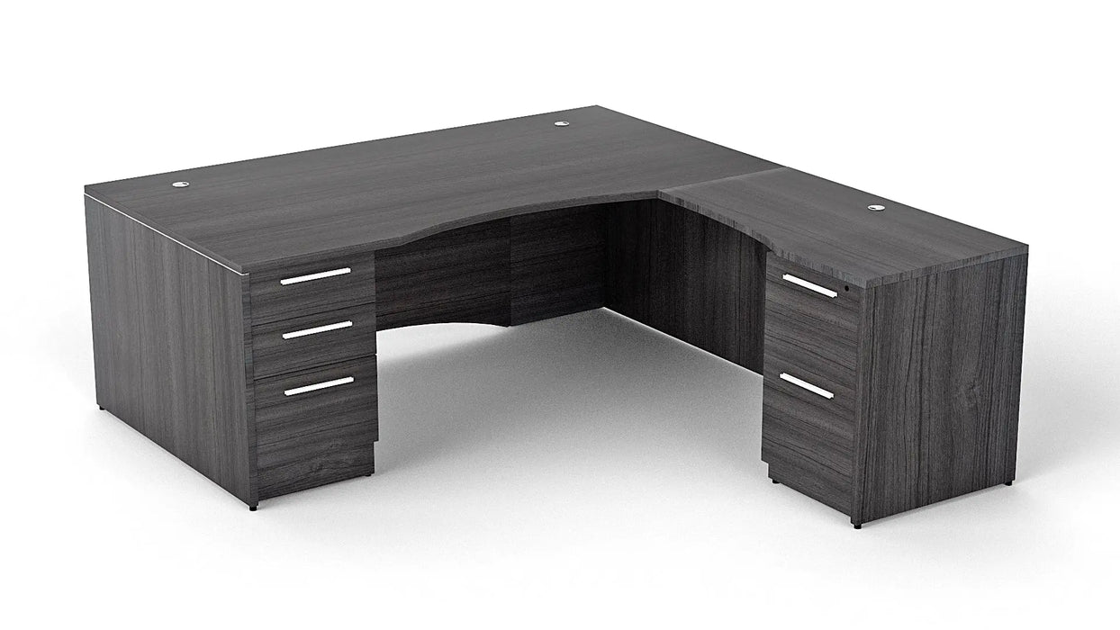Santa Monica Modern Office Desk with 42' Return - Freedman's Office Furniture - Grey