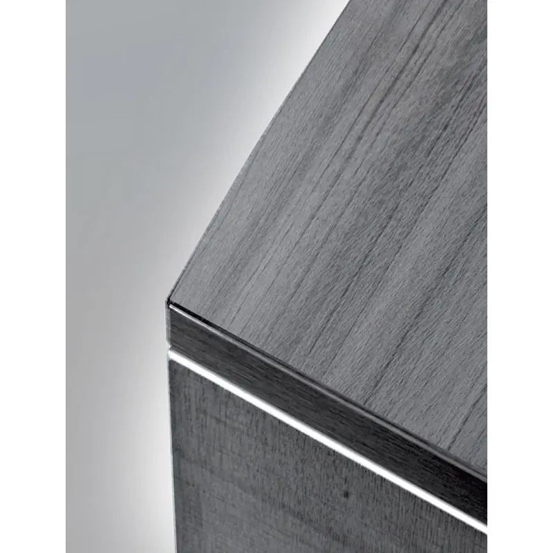 Santa Monica Combo Lateral File Cabinet with Partial Glass Doors - Freedman's Office Furniture - Corner in Grey