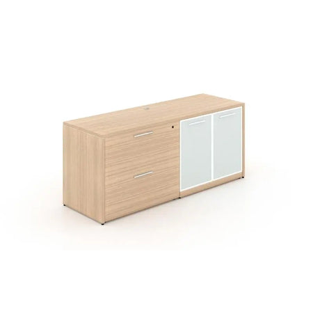 Santa Monica Combo Lateral File Cabinet with Partial Glass Doors - Freedman's Office Furniture - Miele