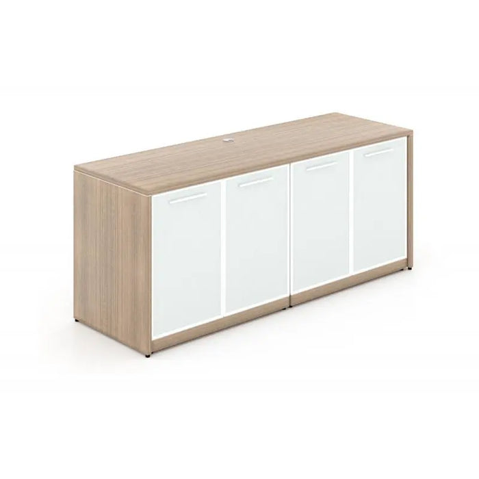 Santa Monica Credenza with Glass Doors - Freedman's Office Furniture - Noce