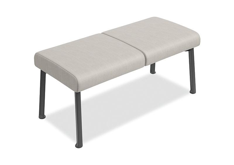 2-Seat Waiting Room Bench - Freedman's Office Furniture - Grey