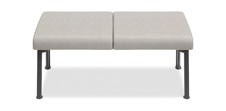 2-Seat Waiting Room Bench - Freedman's Office Furniture - Front Grey