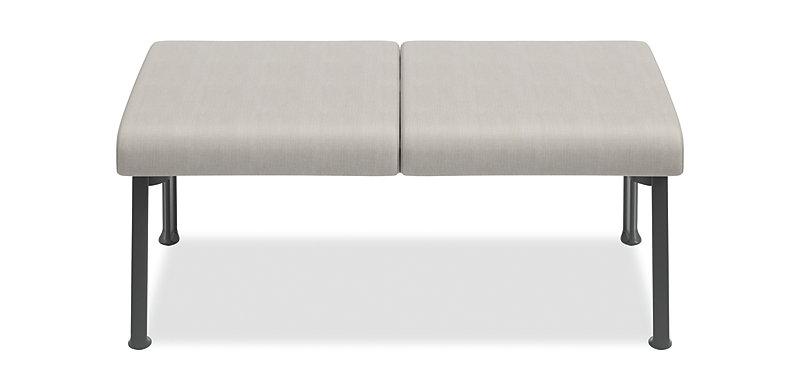 2-Seat Waiting Room Bench - Freedman's Office Furniture - Front Grey