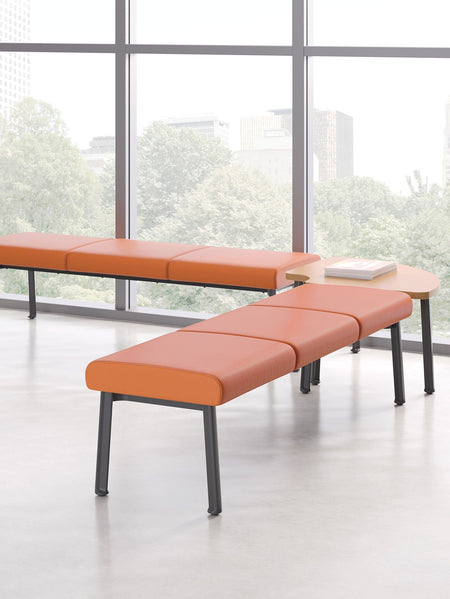 3-seat Waiting Room Bench - Freedman's Office Furniture - Orange