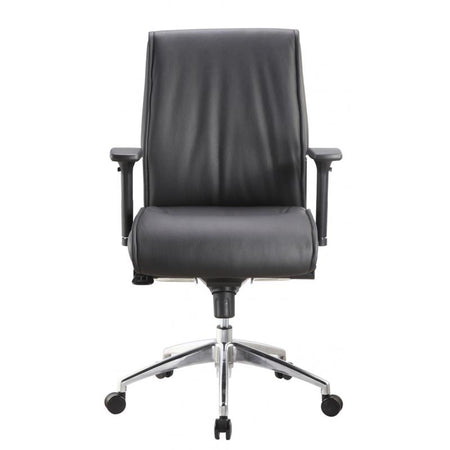Altitude Mid Back Executive Chair | Black Leather - Freedman's Office Furniture - Front View