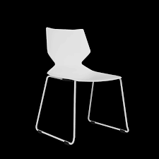 Fire Stacking Office Guest Chair | White - Freedman's Office Furniture - Front Side