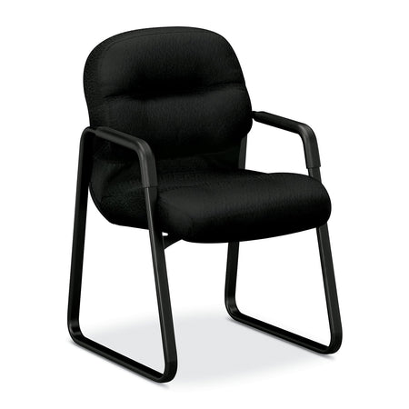 Office Guest Chair | Foam Seat Cushion - Freedman's Office Furniture - Dark Black