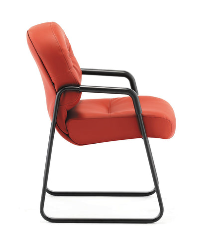 Office Guest Chair | Foam Seat Cushion - Freedman's Office Furniture - Right Side in Orange
