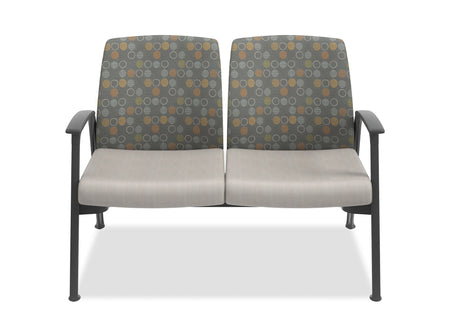 Two-Seat Office Guest Chair - Freedman's Office Furniture - Front Side in Grey