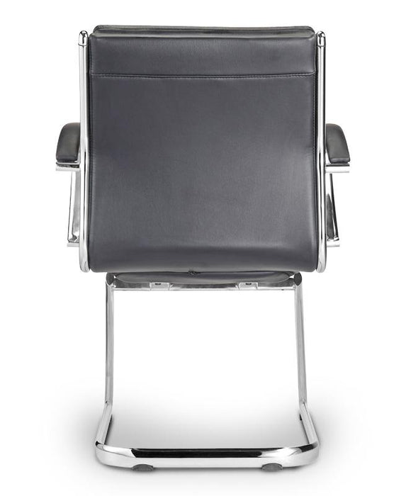 Ivello Office Guest Chair | Leather - Freedman's Office Furniture - Back Side in Black