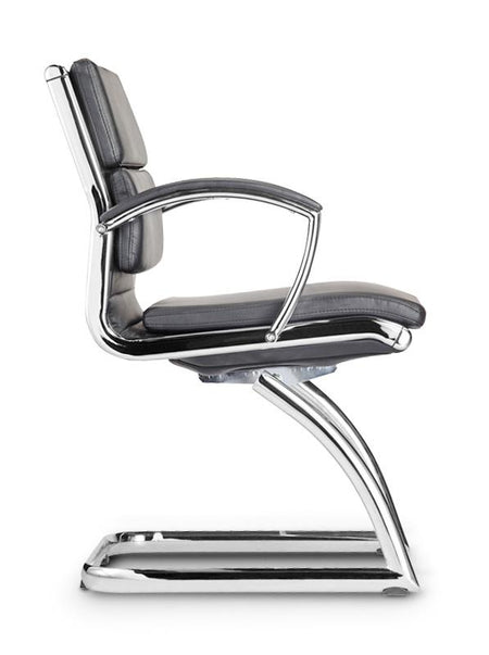 Ivello Office Guest Chair | Leather - Freedman's Office Furniture - Right Side in Black