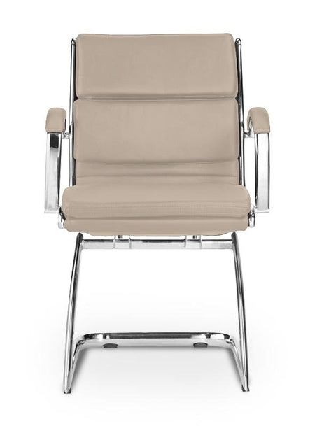 Ivello Office Guest Chair | Leather - Freedman's Office Furniture - Sand