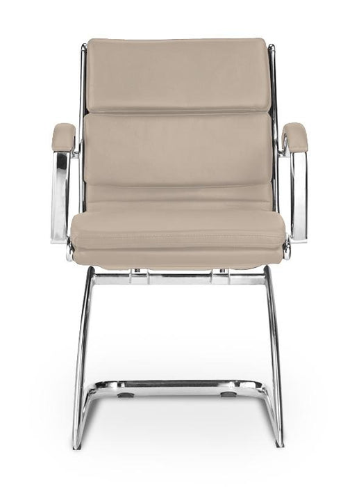 Ivello Office Guest Chair | Leather - Freedman's Office Furniture - Sand