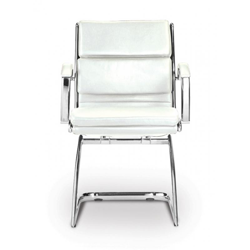Ivello Office Guest Chair | Leather - Freedman's Office Furniture - White