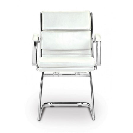 Ivello Office Guest Chair | Leather - Freedman's Office Furniture - White