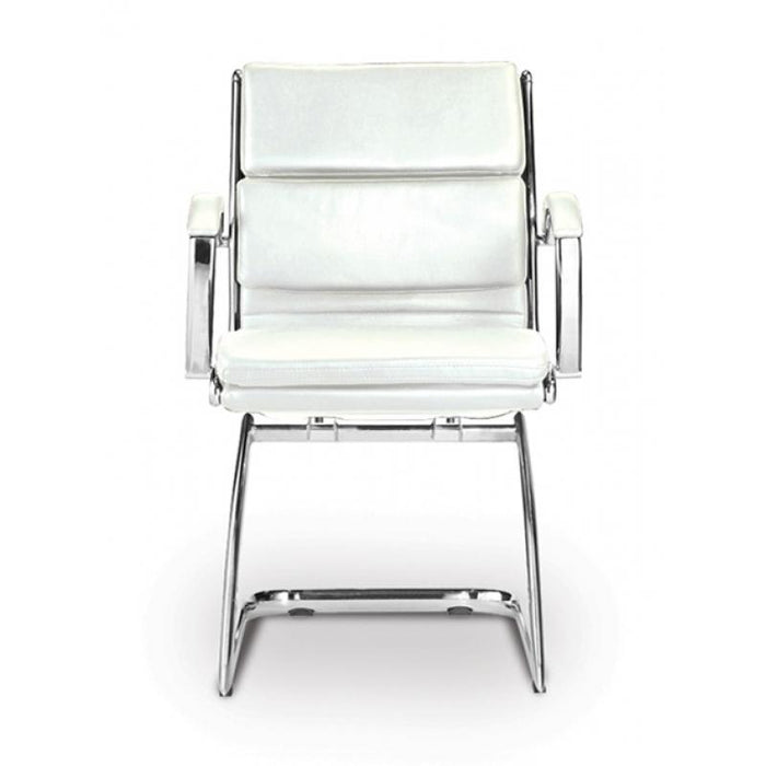 Ivello Office Guest Chair | Leather - Freedman's Office Furniture - White
