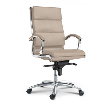 Ivello High Back Executive Office Chair | Sand Leather - Freedman's Office Furniture - Front