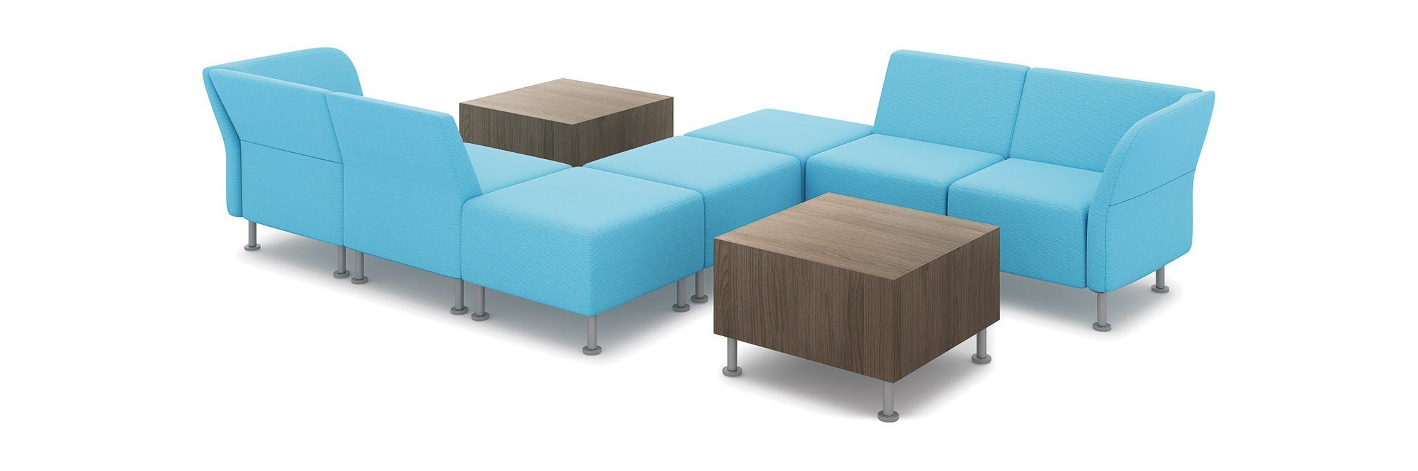 Lounge Chair Ottoman Square - Freedman's Office Furniture - Blue