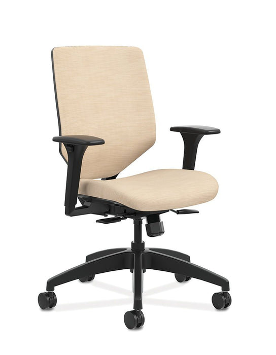 Mid-Back Task Chair with Upholstered Back - Freedman's Office Furniture - Cream