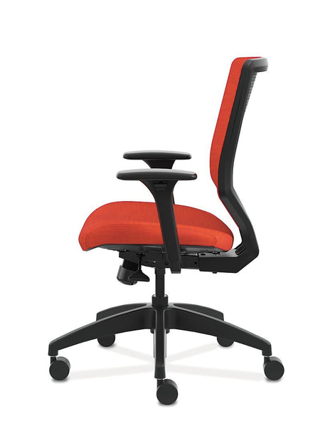 Mid-Back Task Chair with Upholstered Back - Freedman's Office Furniture - Left Side in Orange