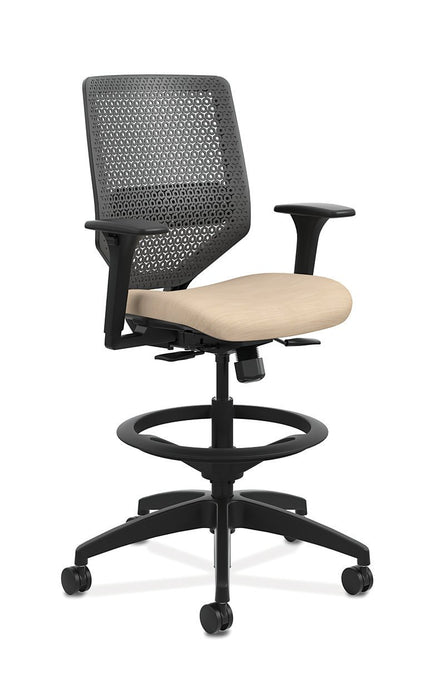 Mid-Back Task Office Stool with ReActiv Back - Freedman's Office Furniture - Cream