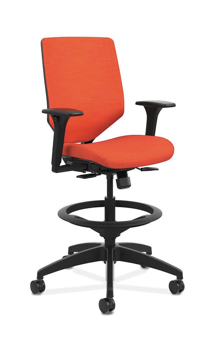 Mid-Back Task Office Stool with Upholstered ReActiv Back - Freedman's Office Furniture - Orange