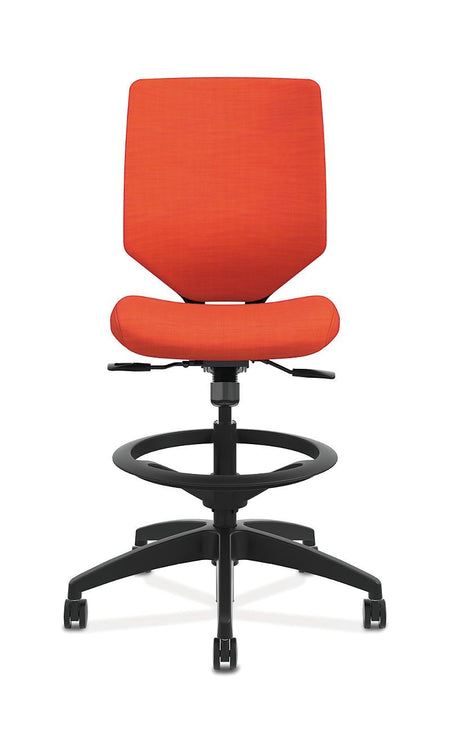 Mid-Back Task Office Stool with Upholstered ReActiv Back - Freedman's Office Furniture - Front without Arms in Orange