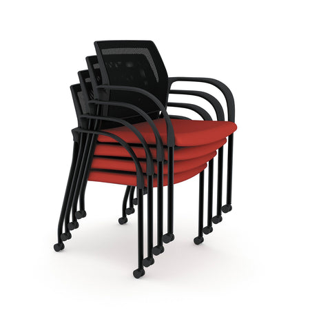 Multi-Purpose Stack Chair - Freedman's Office Furniture - Stacked Chairs in Red