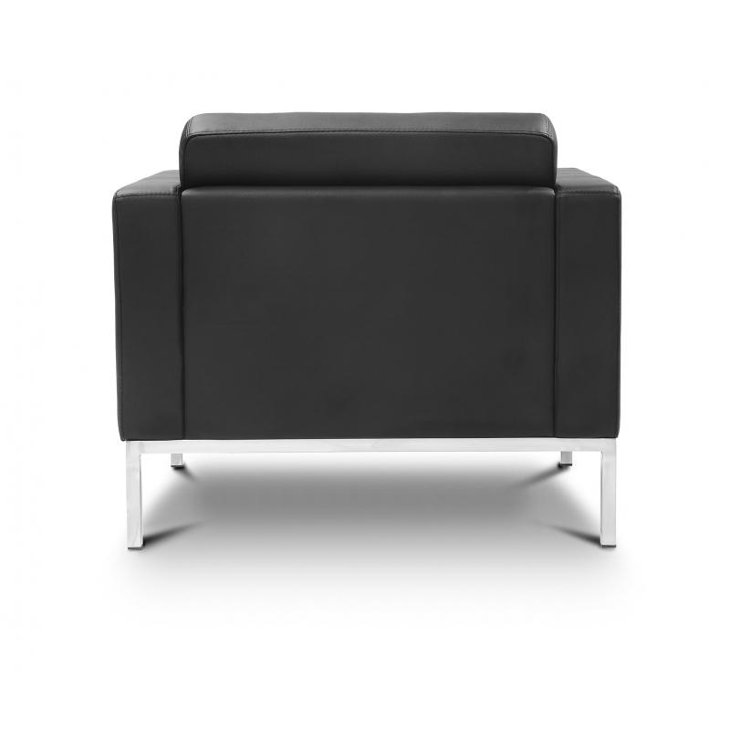 Pasadena Black Leather Office Lounge Chair - Freedman's Office Furniture - Back