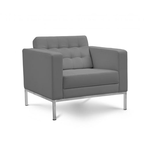 Pasadena | Lounge Chair | Grey Leather Freedman's Office Furniture