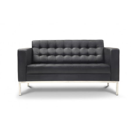 Pasadena Love Lounge Seat | Black Leather - Freedman's Office Furniture - Main