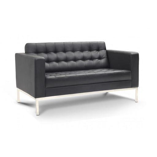 Pasadena Love Lounge Seat | Black Leather - Freedman's Office Furniture - Front Side