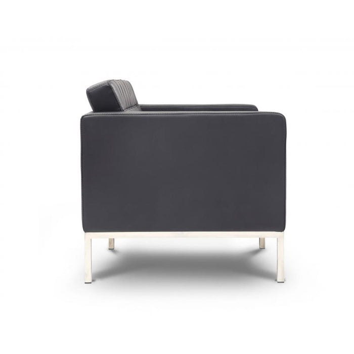Pasadena Love Lounge Seat | Black Leather - Freedman's Office Furniture - Right Side