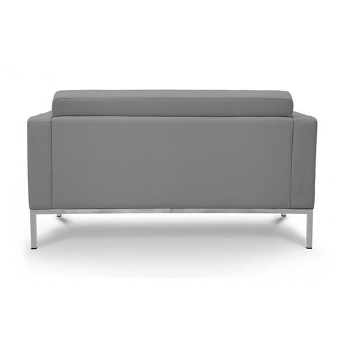 Pasadena Grey Leather Office Lounge Seat | Love Seat - Freedman's Office Furniture - Back