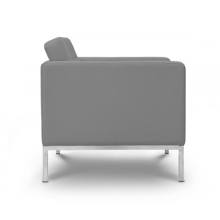 Pasadena Grey Leather Office Lounge Seat | Love Seat - Freedman's Office Furniture - Right Side