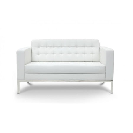 Pasadena Love Lounge Seat | White Leather - Freedman's Office Furniture - Main