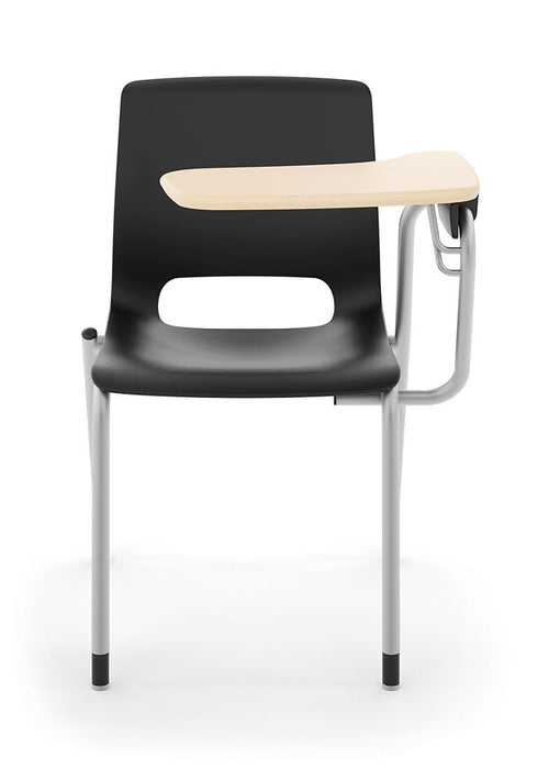 Tablet Arm Chair with Right-Hand Tablet Arm - Freedman's Office Furniture - Black Front View