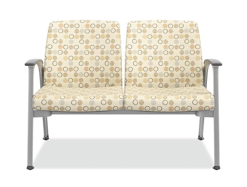 Two-Seat Office Guest Chair - Freedman's Office Furniture - Front in Cream