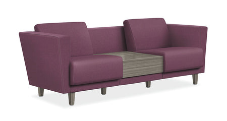 Two-Seat Office Lounge Chair with Table - Freedman's Office Furniture - Maroon