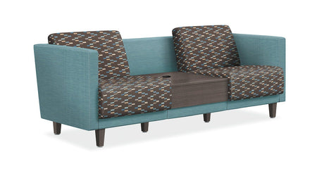 Two-Seat Office Lounge Chair with Table - Freedman's Office Furniture - Light Blue with Grey Design
